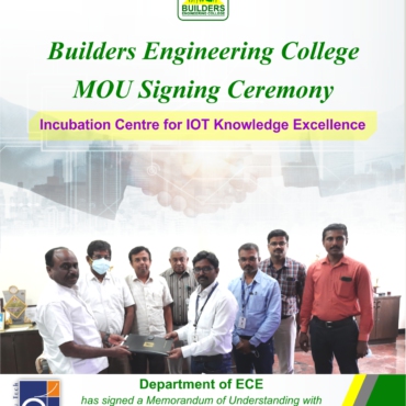Department of ECE has signed a Memorandum of Understanding to establish Incubation Centre for IOT Knowledge Excellence with Enthu Technology Solutions India Pvt.Ltd, Coimbatore on 23.08.21.