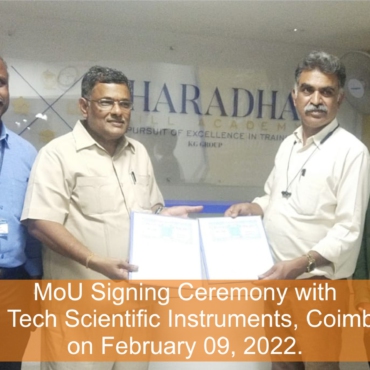 MoU Signing Ceremony with Mega Tech Scientific Instruments, Coimbatore on February 09, 2022.